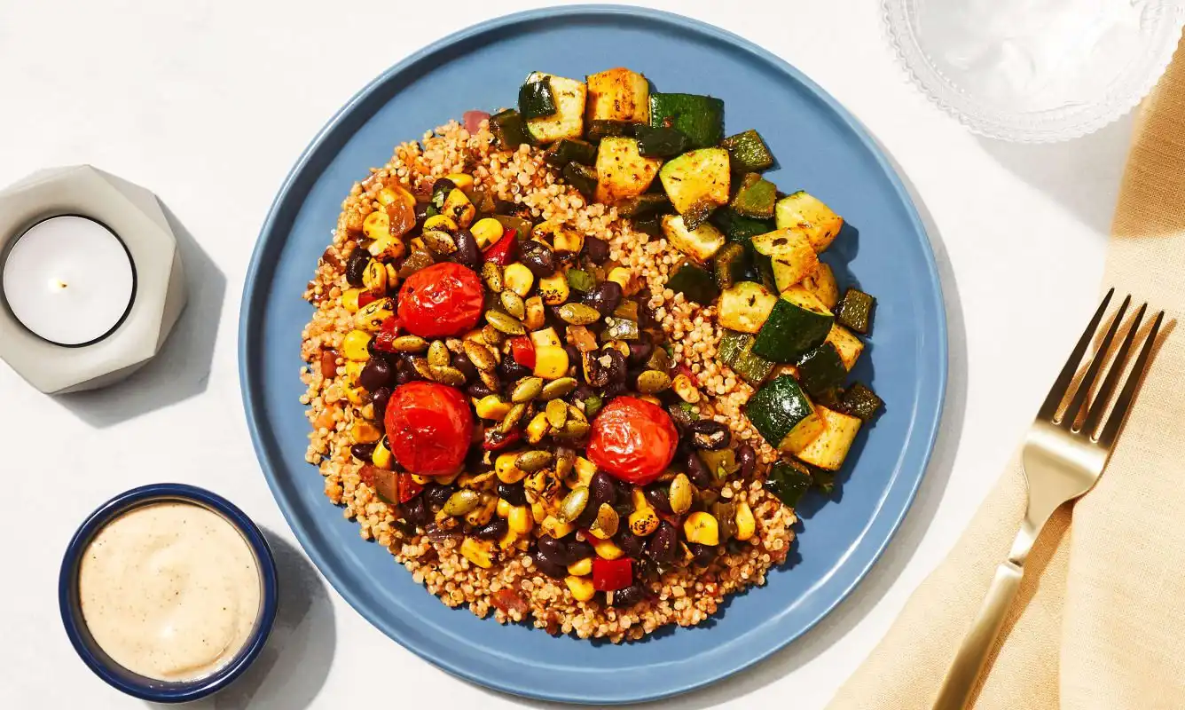 Charred Corn & Quinoa Bowl meal