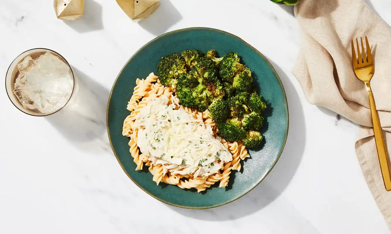 Chicken Alfredo with Roasted Broccoli