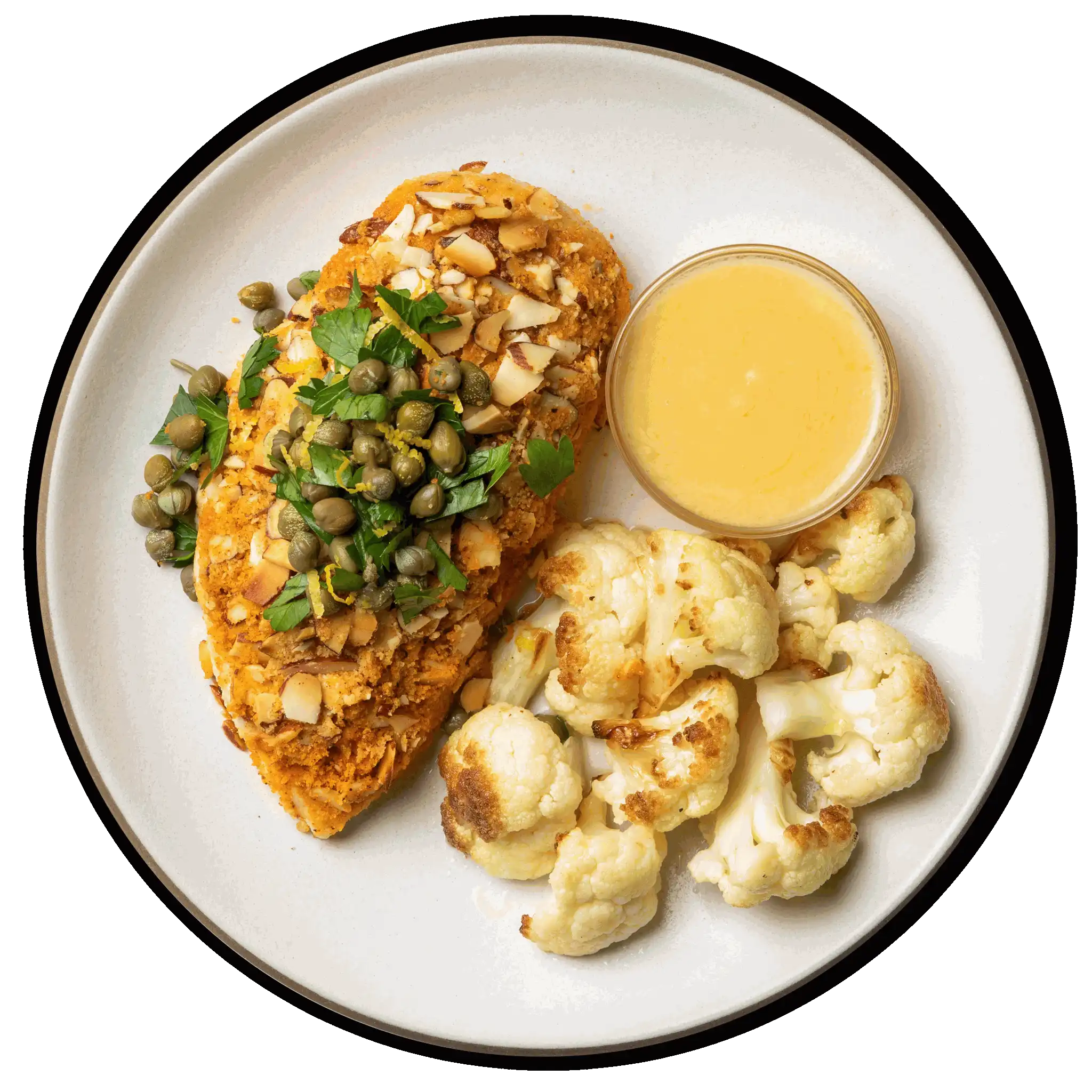 Chicken Piccata with Garlic-Roasted Cauliflower