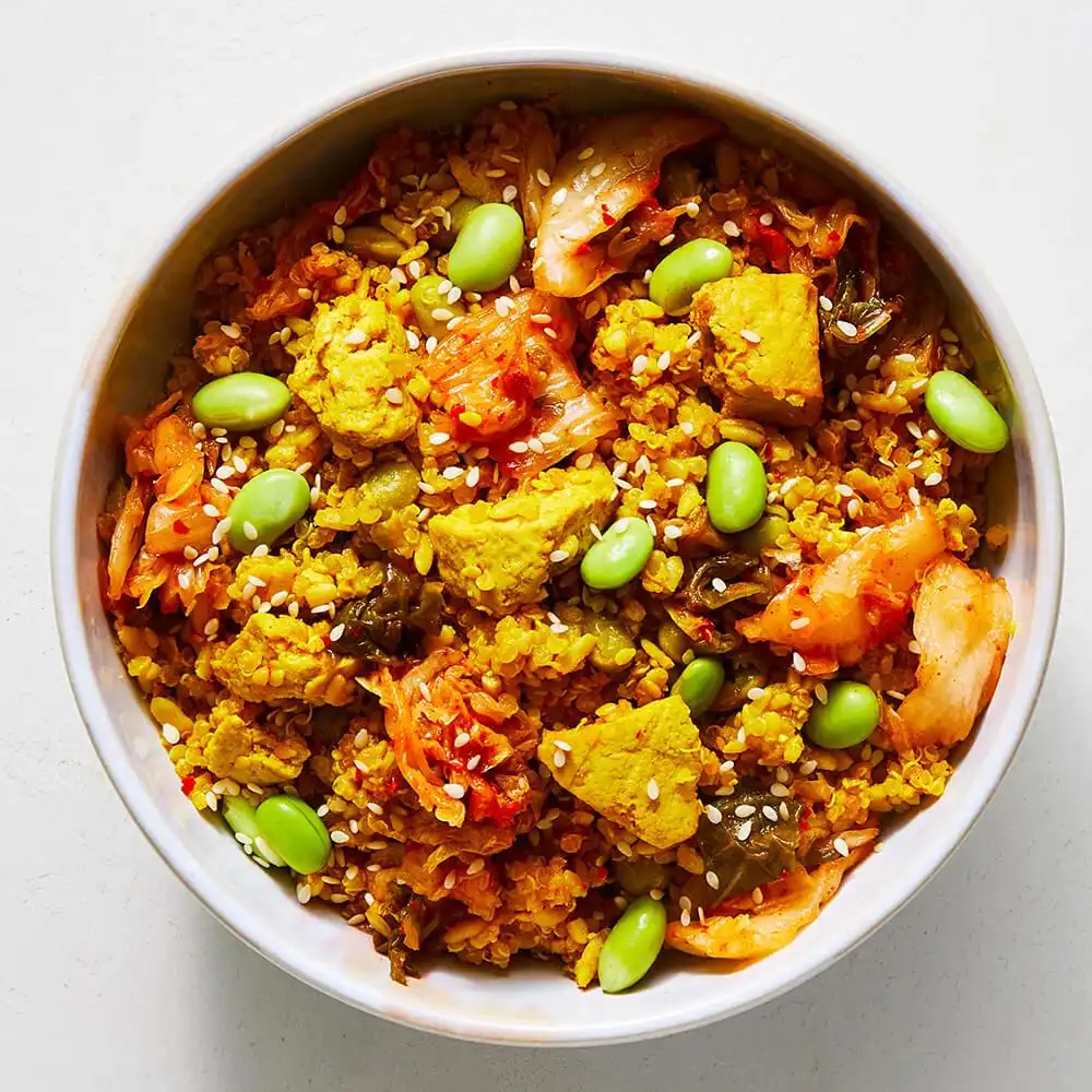 Kimchi Fried Quinoa Grain Bowl