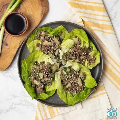 Grass-fed Teriyaki beef lettuce cups