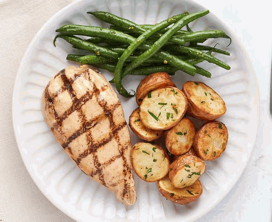 Simply cooked chicken breast