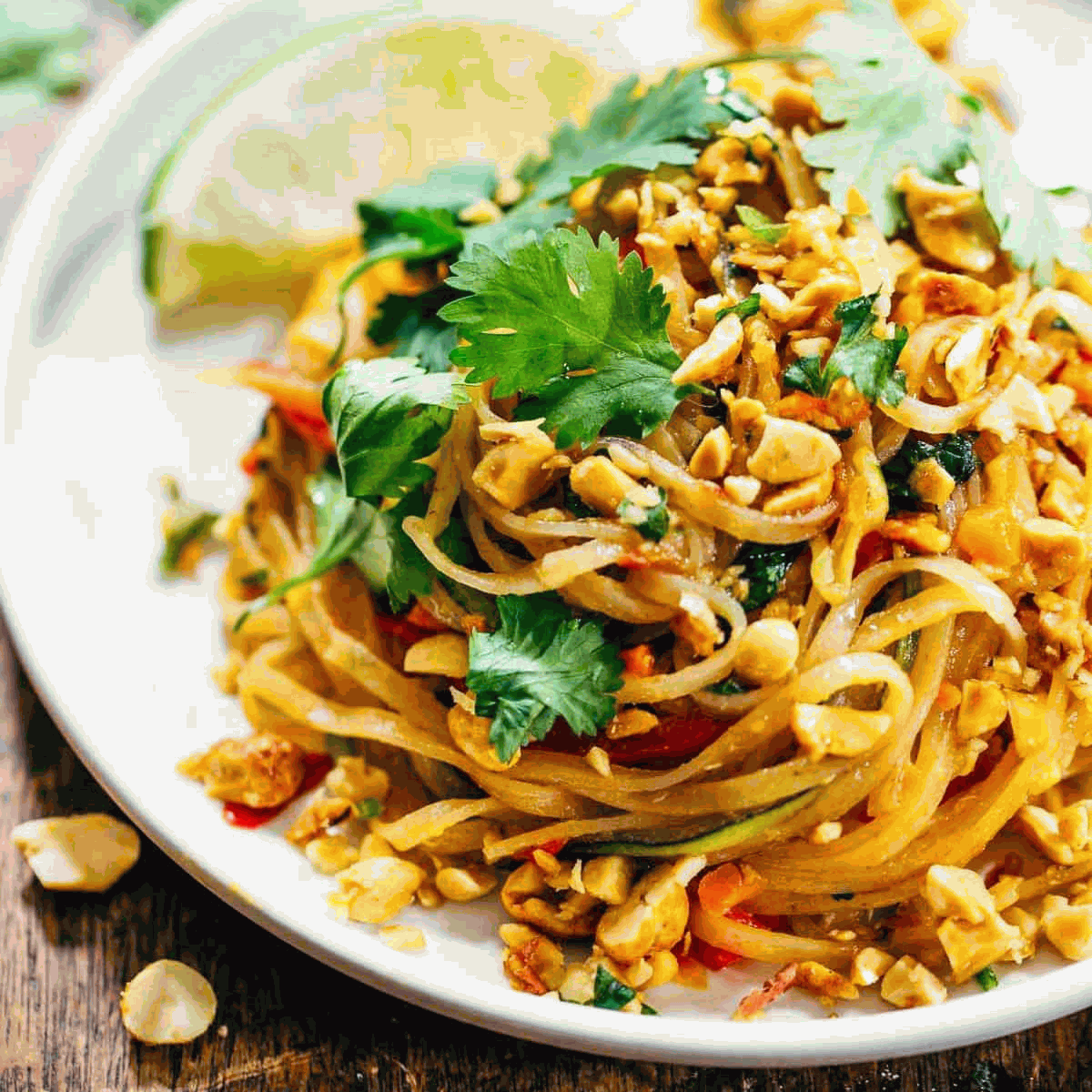 Pad Thai Noodles with Tofu and Vegetables