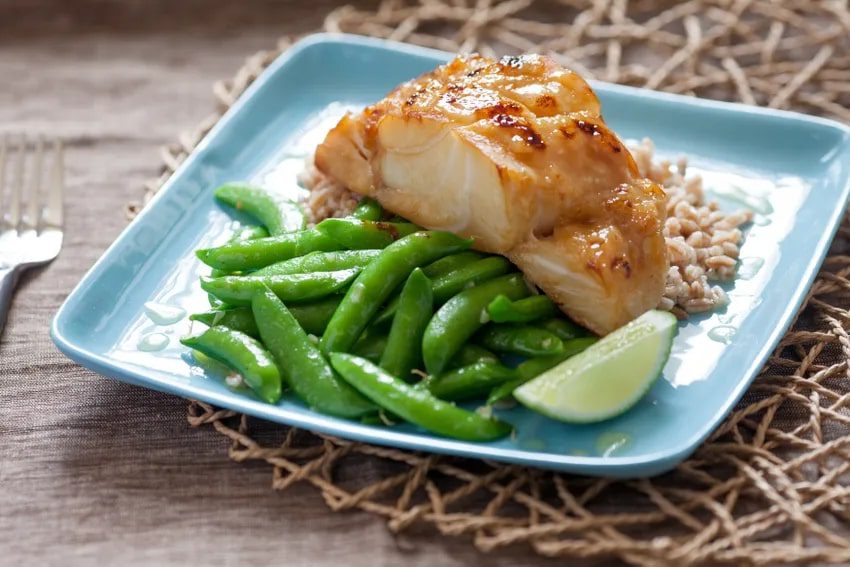 Sweet Miso Cod with Greens