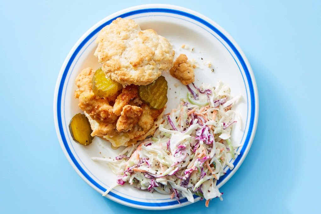 Fried Chicken & Biscuit with Ranch Slaw