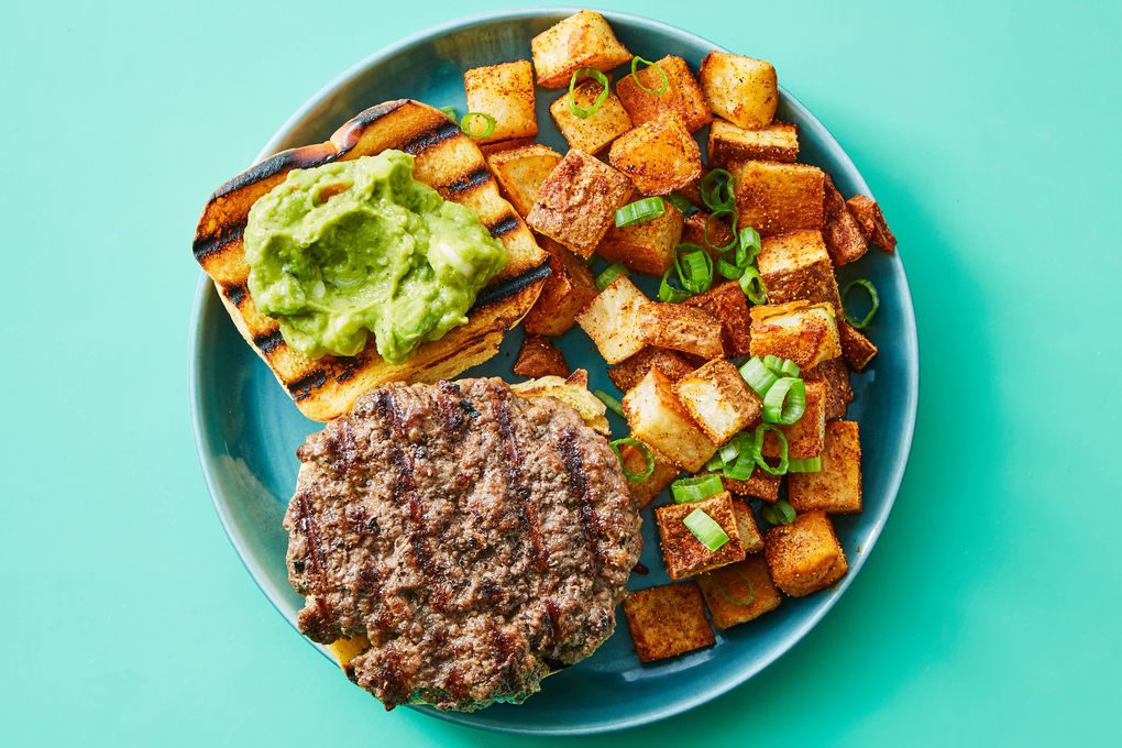 Guacamole Burger with Mexican Home fries