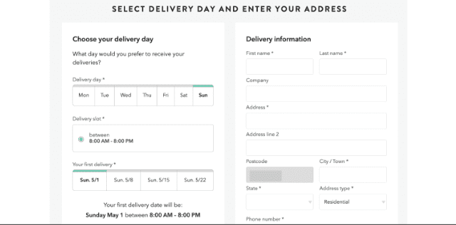 choose your delivery date 