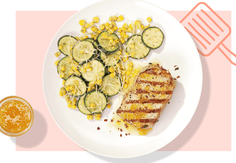 Grilled Chicken with Corn and Cucumber Salad