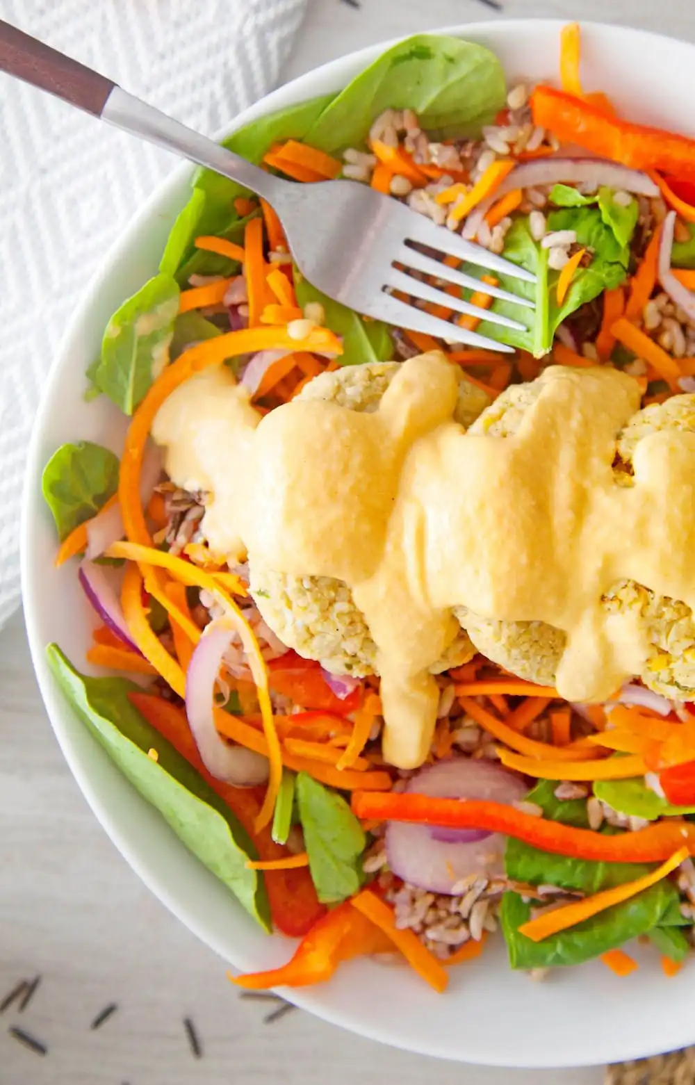 Baked-Falafel-Plate-with-Mediterranean-Golden-Rice