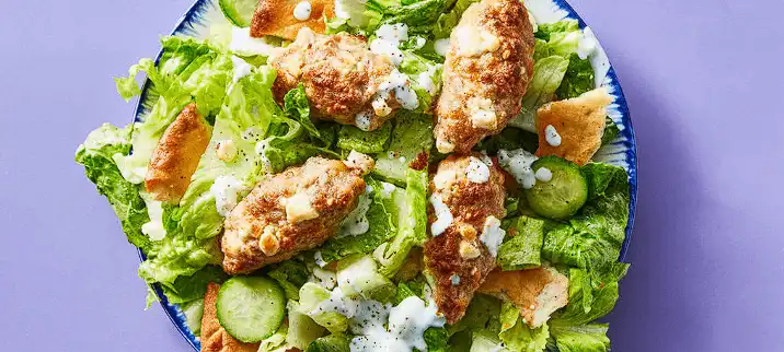 Pork-Feta-Meatballs-with-Crispy-Romaine-Pita-Salad-min