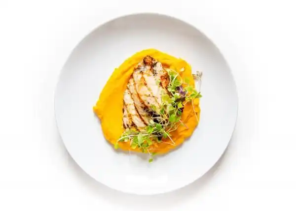 Grilled Chicken with Carrot Thyme Purée