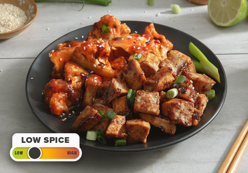 Asian 5 Spice Chicken with Maple Sriracha Roasted Cauliflower