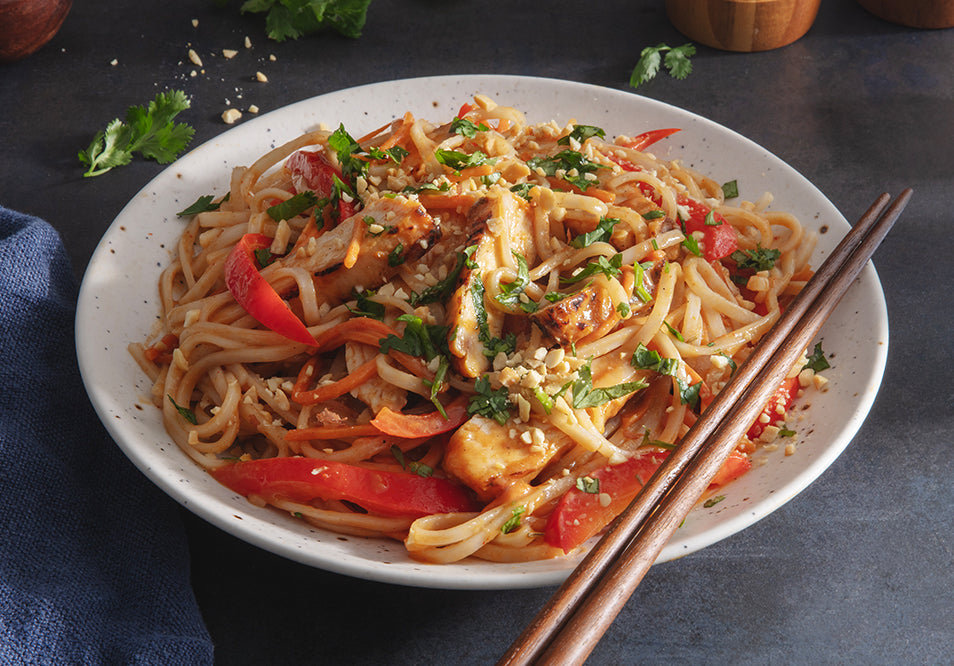 Chicken Pad Thai with Simmer Sauce and Crushed Peanuts