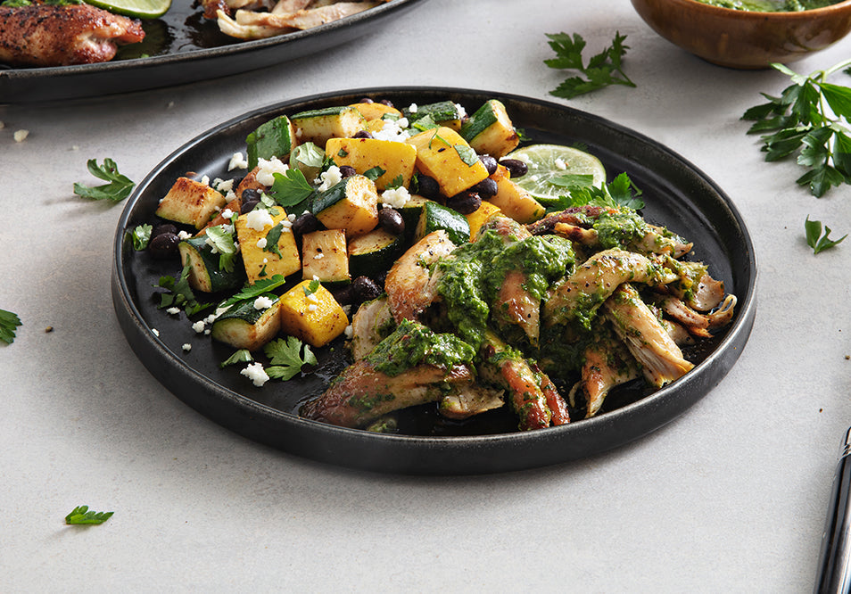 Chimichurri Chicken with Queso Fresco Southwest Squash