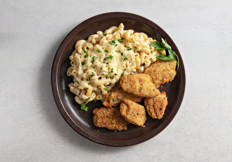 Plant Based Chicken Nuggets and Vegan Mac