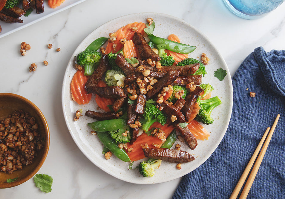 Stir Fry Beef with Honey Roasted Macadamia Nuts