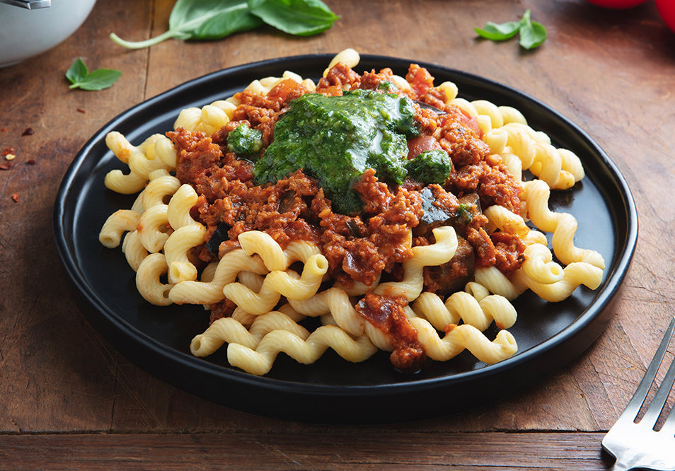 Veggie Bolognese with Pesto
