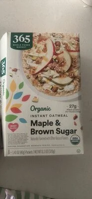 365 Whole Foods Market Organic Instant Oatmeal Maple & Brown Sugar