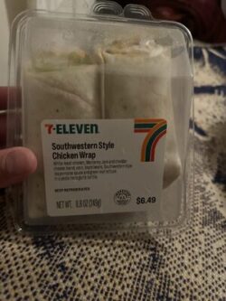 7-Eleven Southwestern style chicken wrap