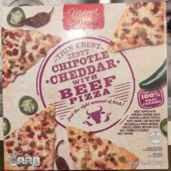 Aldi Chipotle cheddar with beef pizza