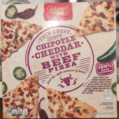 Aldi Chipotle cheddar with beef pizza