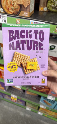 BACK TO NATURE HARVEST WHOLE WHEAT CRACKERS