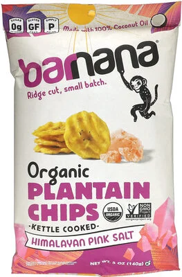 Barnana Organic plantain chips himalayan pink salt ounce salty