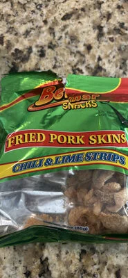 Belmar Snacks Fried Pork Skins Chili & Lime Strips
