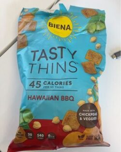 Biena Tasty Thins Veggie Crisps Hawaiian BBQ Flavored