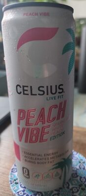 CELSIUS Peach Vibe Sparkling White Peach Edition