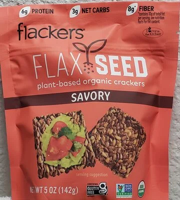 Doctor In The Kitchen Flackers Organic Flax Seed Crackers - Savory