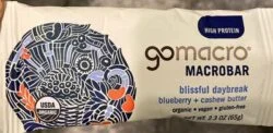Go Macro Organic Macrobar Blueberry + Cashew Butter