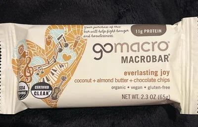 GoMacro MACROBAR everlasting joy coconut + almond butter + chocolate chips