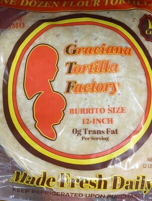 Graciana Tortilla Factory Flour Tortillas - 12 inch - 12 pcs