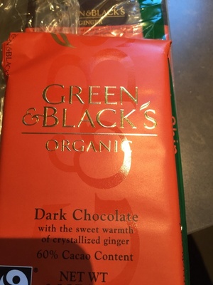 Green & Black's Cadbury green & black's chocolate bar ginger dark 10x3.500 oz