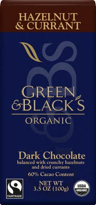 Green & Black's Organic dark chocolate with currant and hazelnut