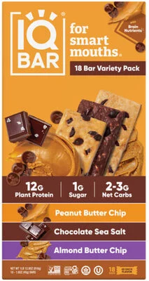 IQ BAR IQ BAR 18 PROTEIN BAR VARIETY PACK