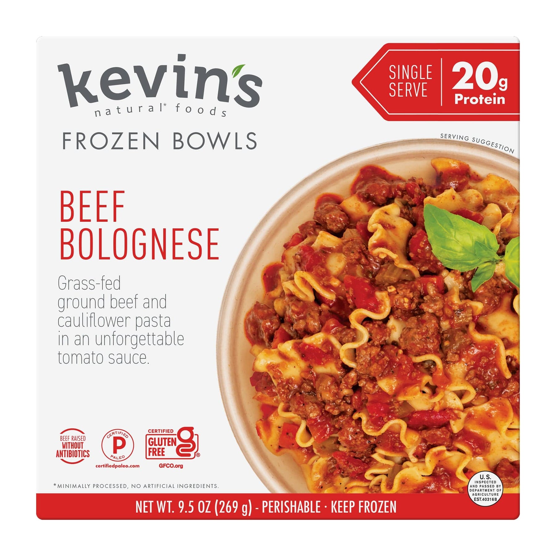 Kevin's Beef Bolognese Frozen Bowl