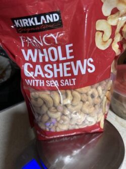 Kirkland Signature Fancy Whole Cashews with Sea Salt