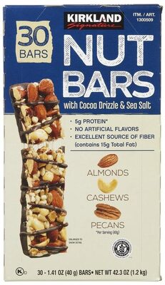 Kirkland Signature Nut Bars with Cocoa Drizzle & Sea Salt