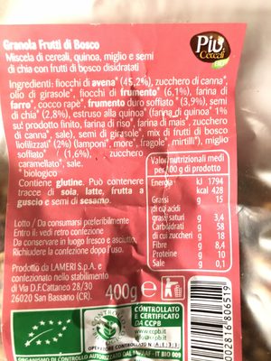 Lameri Granola frutti di bosco