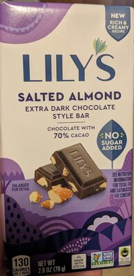 Lily's Salted Almond Extra Dark Chocolate Style Bar