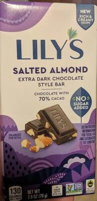 Lily's Salted Almond Extra Dark Chocolate Style Bar