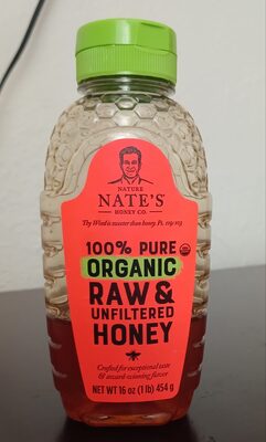 NATE'S 100% Pure Organic Raw & Unfiltered Honey
