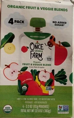 Once Upon A Farm Green Kale and Apple 4PK Case
