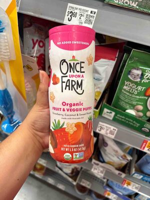 Once Upon a Farm Organic Fruit & Veggie Puffs Strawberry, Coconut & Sweet Potato