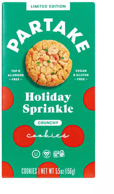 Partake Holiday sprinkle crunchy cookies