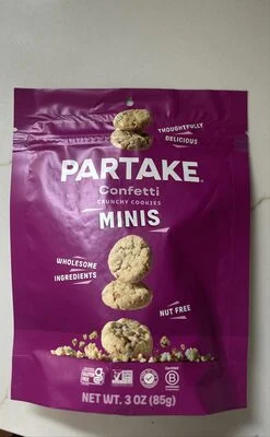 PARTAKE Vanilla Sprinkle Mini Crunchy Cookies