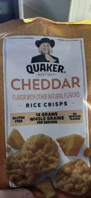 QUAKER CHEDDAR FLAVOR WITH OTHER NATURAL FLAVORS RICE CRISPS