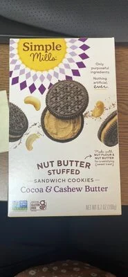 Simple Mills Nut Butter Stuffed Sandwich Cookies Cocoa & Cashew Butter